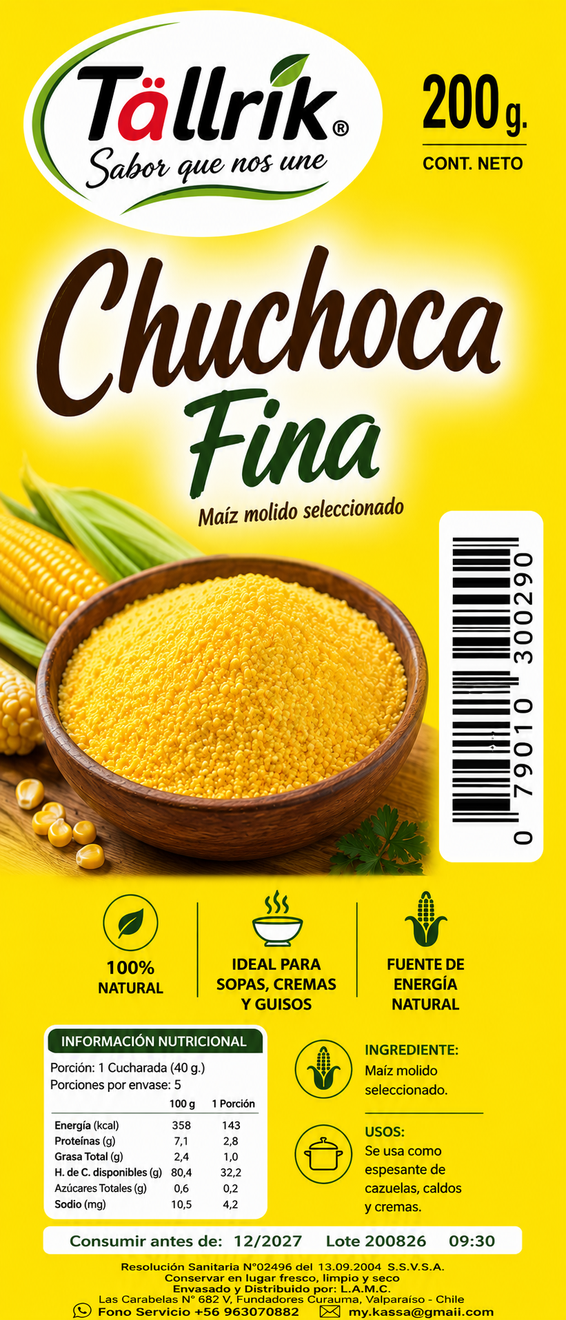 Etiqueta de Chuchoca fina Tallrik